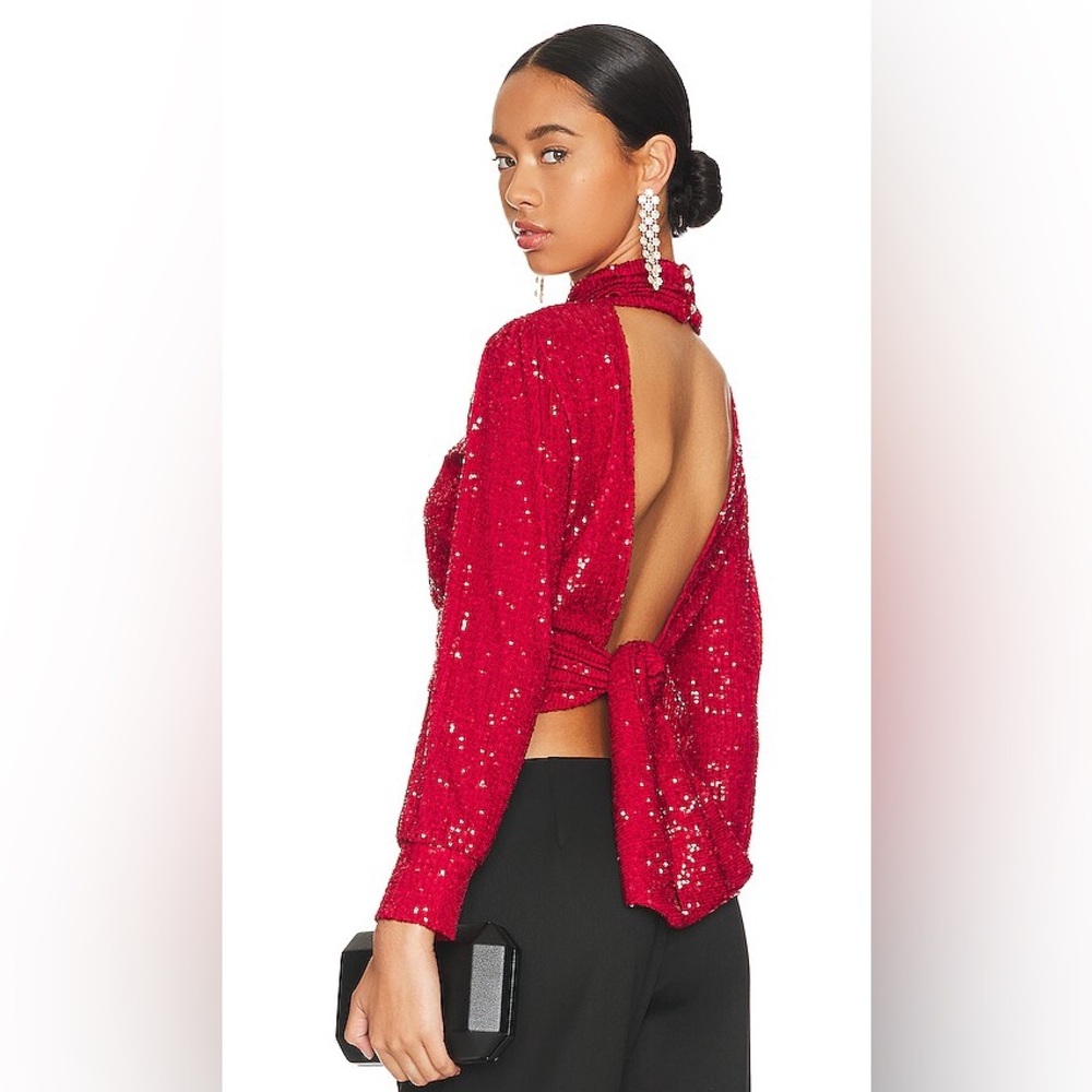 Revolve Valentina Shah Telma Top Sequin backless tie